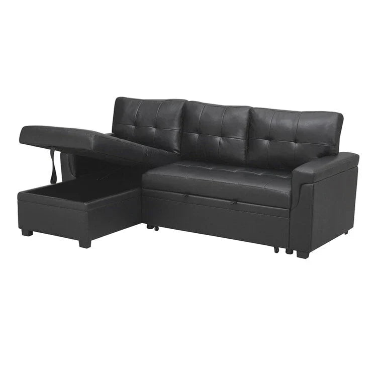Convertible Reversible Sectional Sofa with Pull-Out Sleeper Bed, Hidden Storage Chaise, and Durable Legs – Image 93