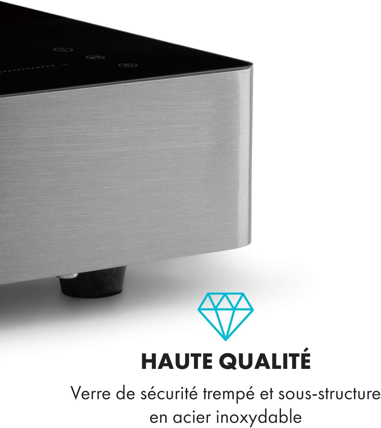 KLARSTEIN TrinityCook - table de cuisson à induction, pose libre, 3400W, 3 zones de cuisson, minuterie, 9 niveaux, 60 à 240° C, protection anti surchauffe, verrouillage parental - noir – Image 4
