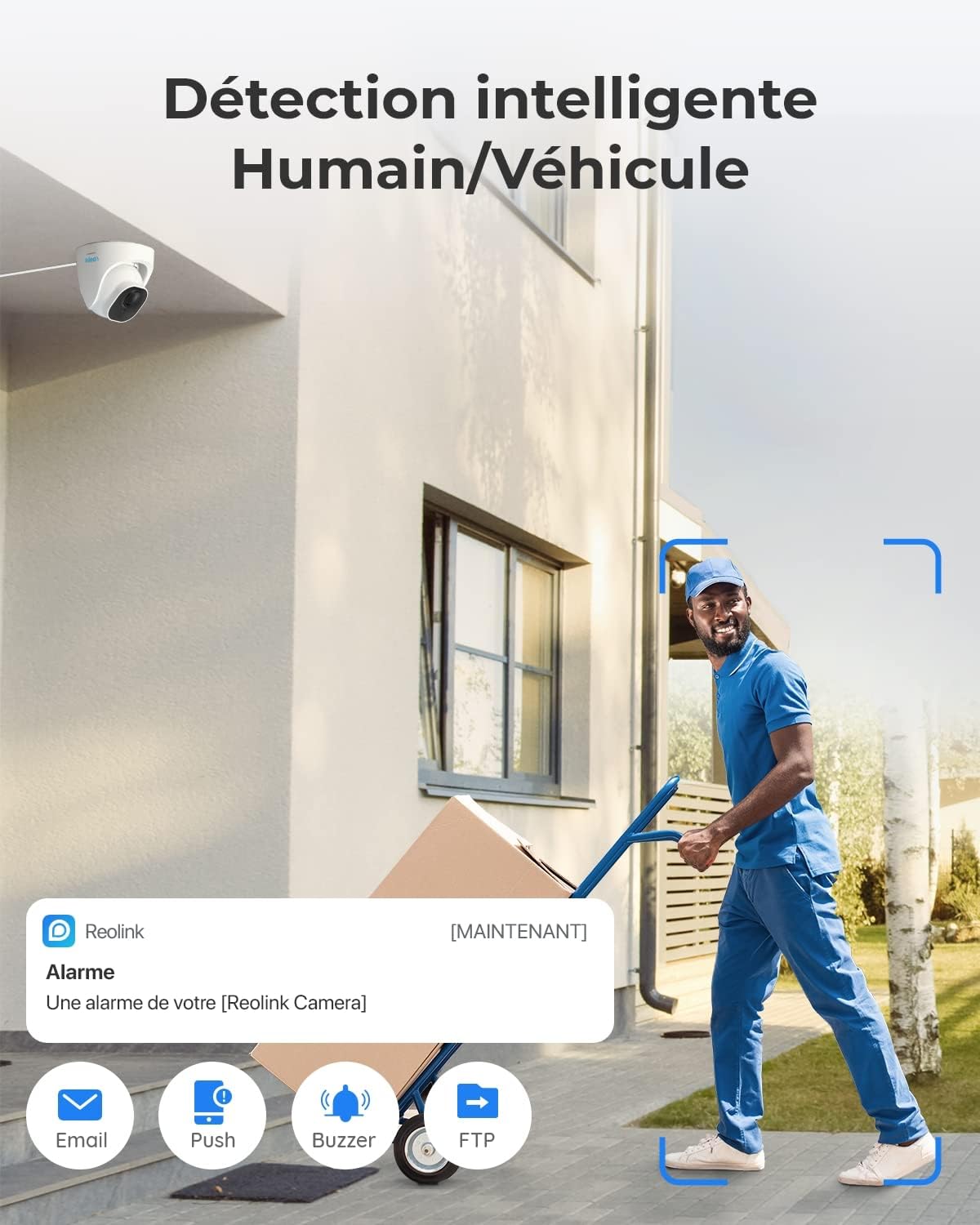 Reolink 5MP Caméra de Surveillance Extérieure, Kit Vidéo Surveillance avec 8CH 2To NVR et Caméra IP PoE Filaire 4X 5MP, Détection Personne/Véhicule, Vision Nocturne 30m avec Audio, RLK8-520D4-5MP – Image 4