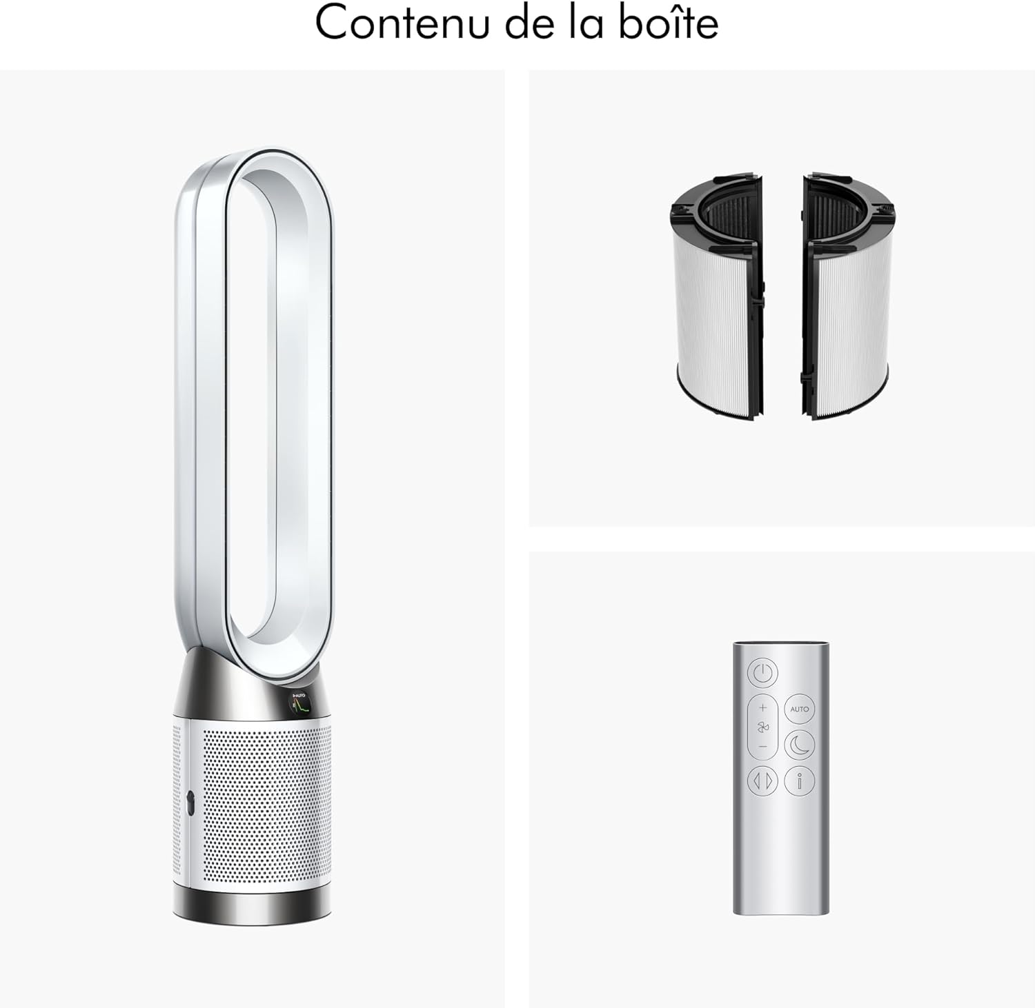 Dyson Purifier Cool PC1 ventilateur, purificateur d’air avec flux d’air rafraîchissant puissant (Blanc/Argent) – Image 5
