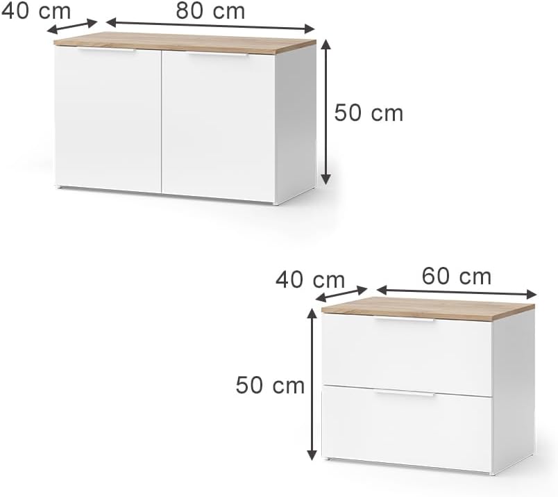 Vicco Meuble-paroi Wido, Blanc/Sonoma, 3 pièces – Image 3