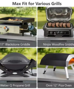 Alternative view of FAMYYT 78.3-Inch Outdoor Kitchen Island with Stainless Steel Countertop, Foldable BBQ Station, and Storage Cabinets, Grey Blue