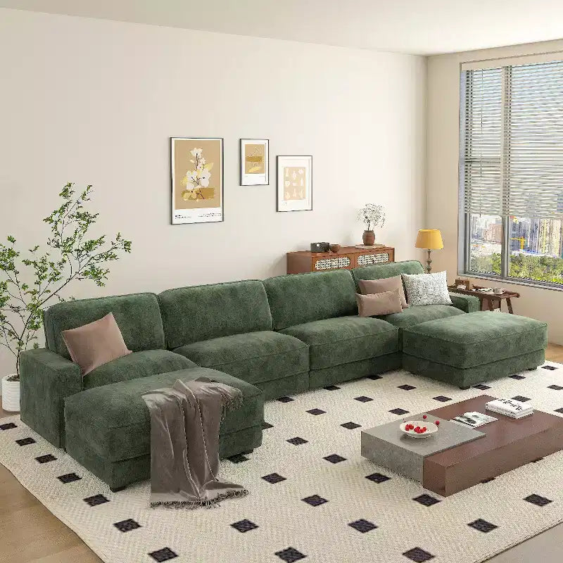 Dyonery 158 Extra Large Modular Sectional Sofa, CHENILLE Fabric with Deep Seat, Tool-Free Assembly – Image 12
