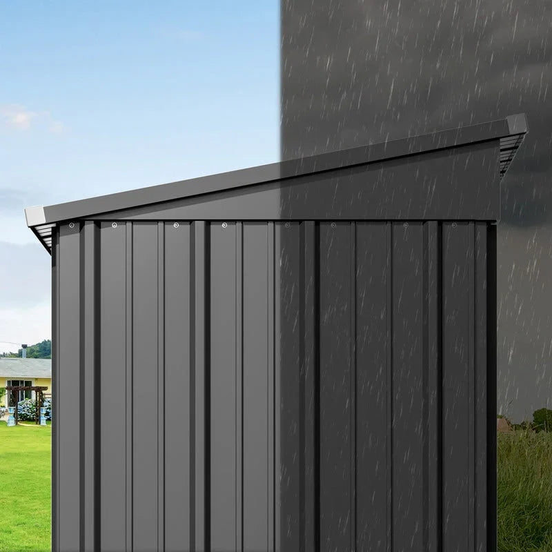 Outdoor Storage Metal Shed Garden Tool Shed with Lockable Door for Patio Furniture and Tools – Image 5