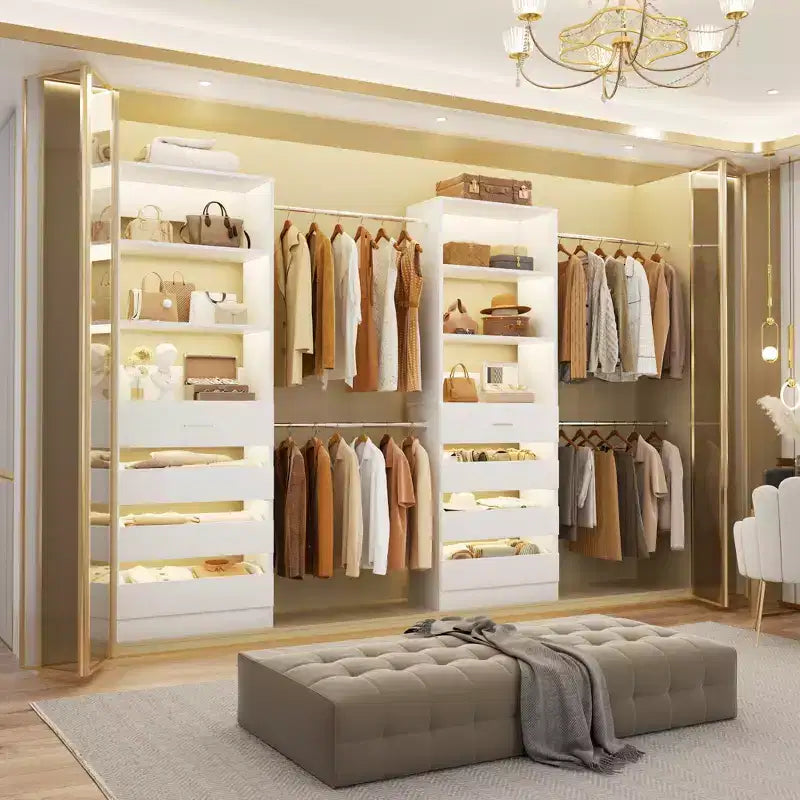 Besiost Closet System with 8 Wooden Drawers and 4 Hanging Rods – Image 7