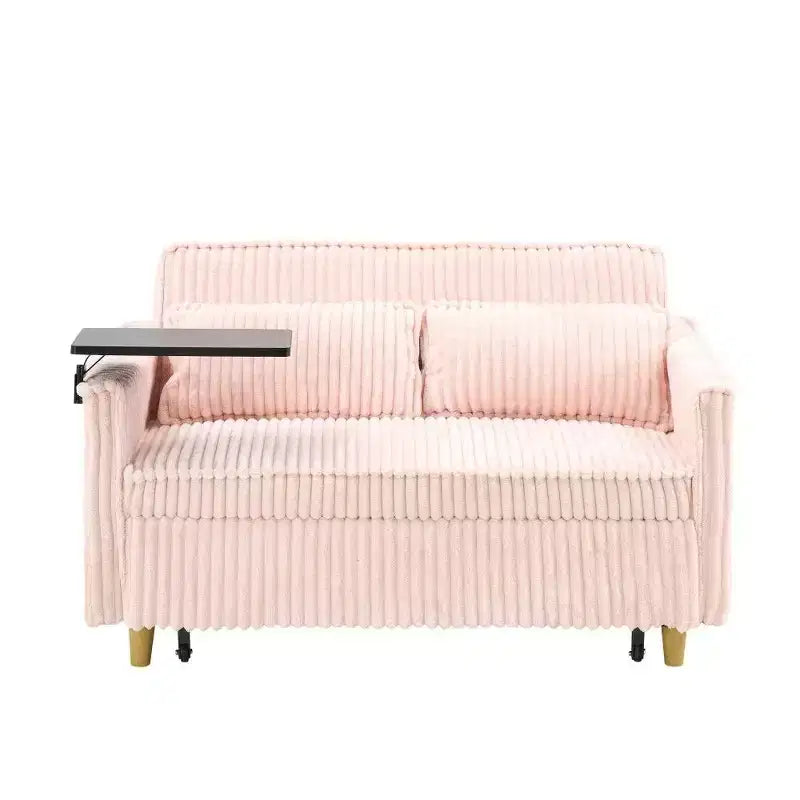 TUYOHW Space-Saving Convertible Sofa,Corduroy Sofa Bed with Movable Tabletop & USB Port,Multi-Functional Loveseat for Living Room – Image 31