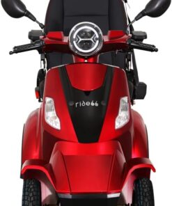 Alternative view of Scooter électrique 4 roues de mobilité pour senior et PMR, confort, sécurité et stabilité – RIDE66 RC60 (Rouge, Siège Capitaine)