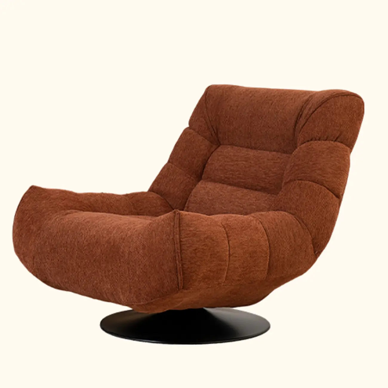 Yellow Trufted Chenille Fabric Swivel Accent Chair – Image 4