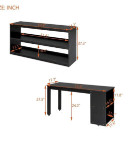 Alternative view of Full Size Loft Bed with Retractable Writing Desk and 3 Drawers