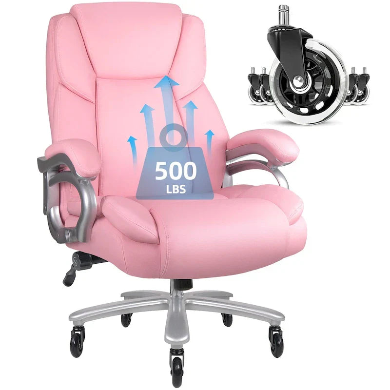 Bossin Big and Tall Executive Office Chair,500LBS Adjustable Lumbar Support Ergonomic Chair with High Back PU Leather Computer – Image 3