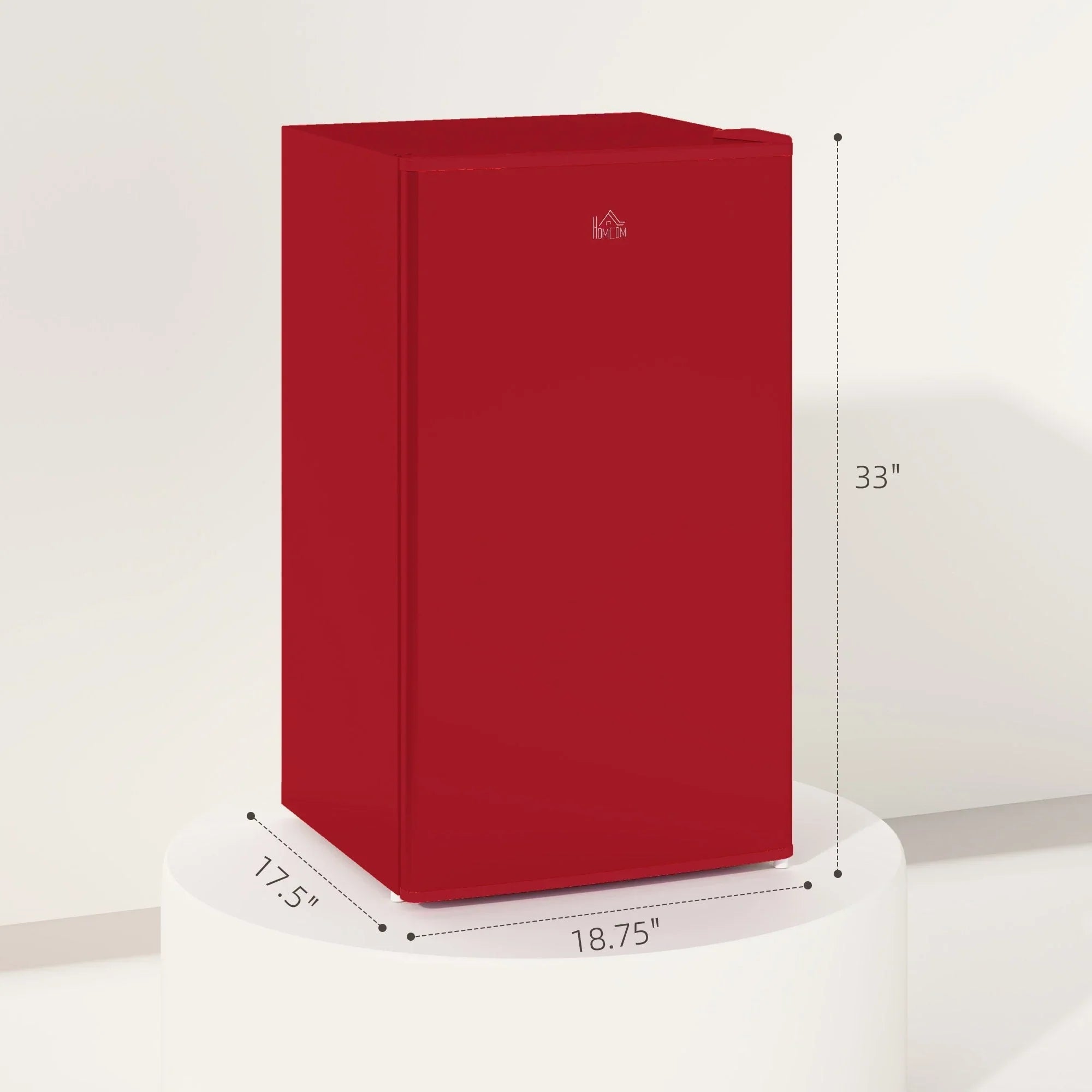 HOMCOM 3.2 Cu.Ft Mini Fridge with Freezer, Single Door Compact Refrigerator with Adjustable Thermostat for Bedroom – Image 13