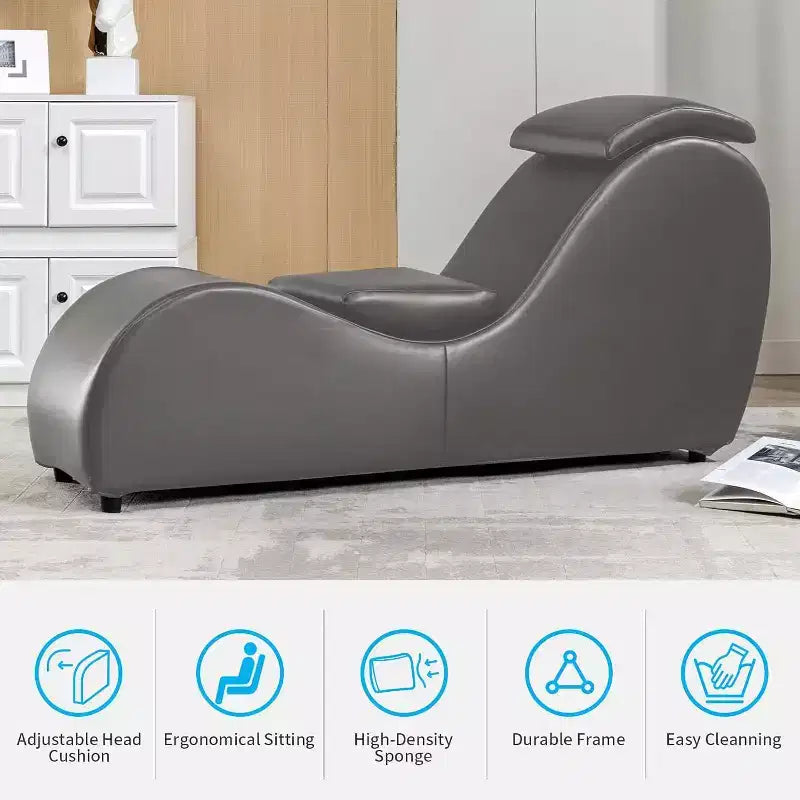 Mjkone 60 Inch Yoga Chair Chaise Lounges with Adjustable Head Cushion – Image 15