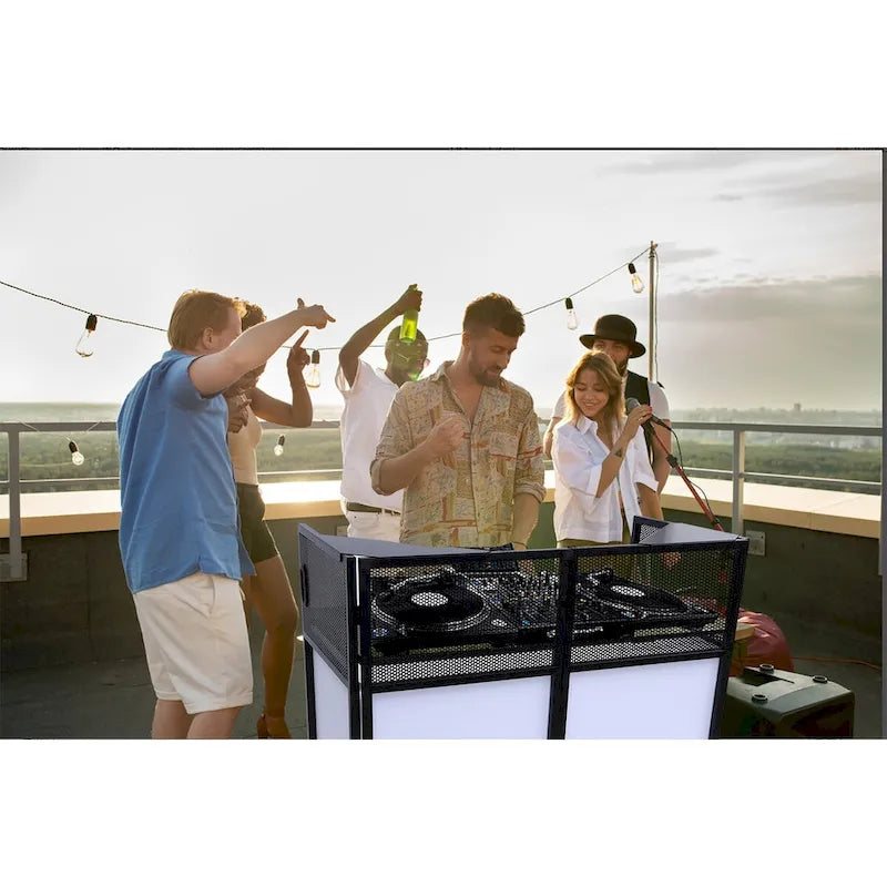 Portable DJ Booth Table Set with Integrated Lighting Scrims, Sturdy Carry Case, and Compact 40x20 inch Dimensions – Image 7