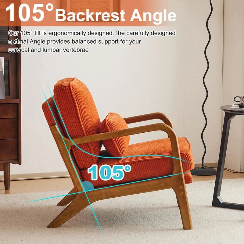 Mid Century Modern Upholstered Accent Chair – Image 11