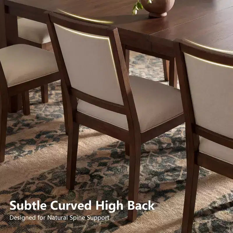 Modern Dining Set - 80 Table + 6 Cushioned Chairs, Solid Wood Frame, 400lbs Table Capacity, Easy Assembly – Image 37