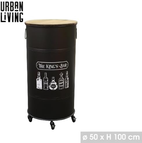 Urban Living LOFT & Metal Bar BIDON avec roulettes DIAM 50CM X H100CM – Image 2