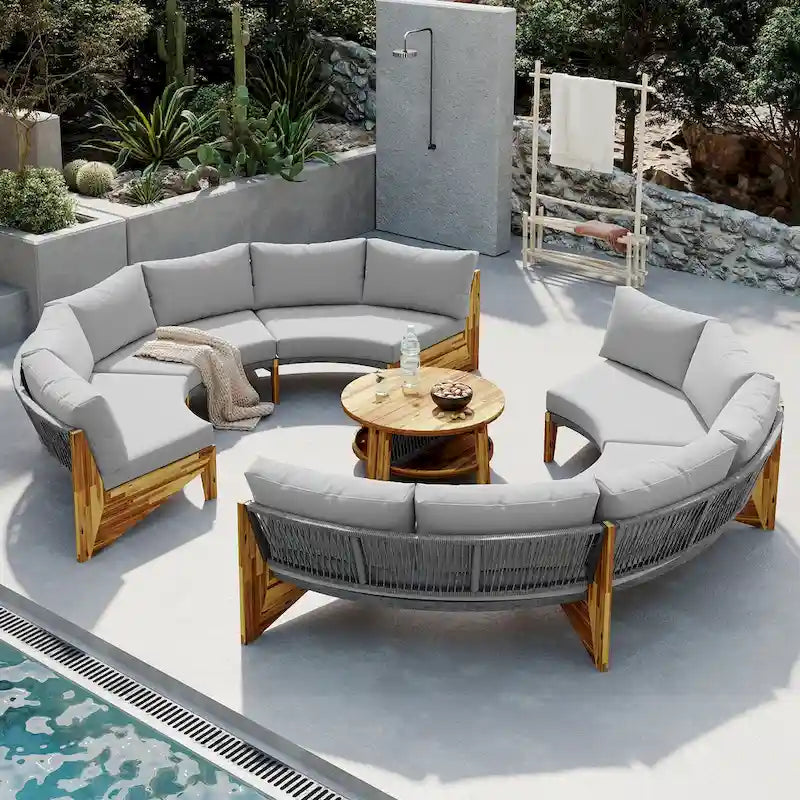 6-Person Outdoor Seating Group with Cushions & 1Coffee Table – Image 4