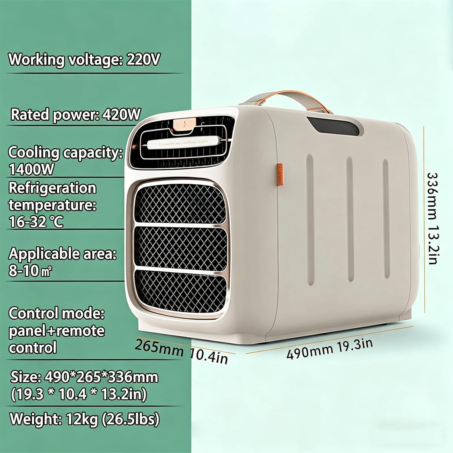 Climatiseur Portable 5121 Btu, Refroidissement Et Chauffage Rapides, Déshumidification, Basse Consommation (500 W), 3 Vitesses De Ventilation – Image 7