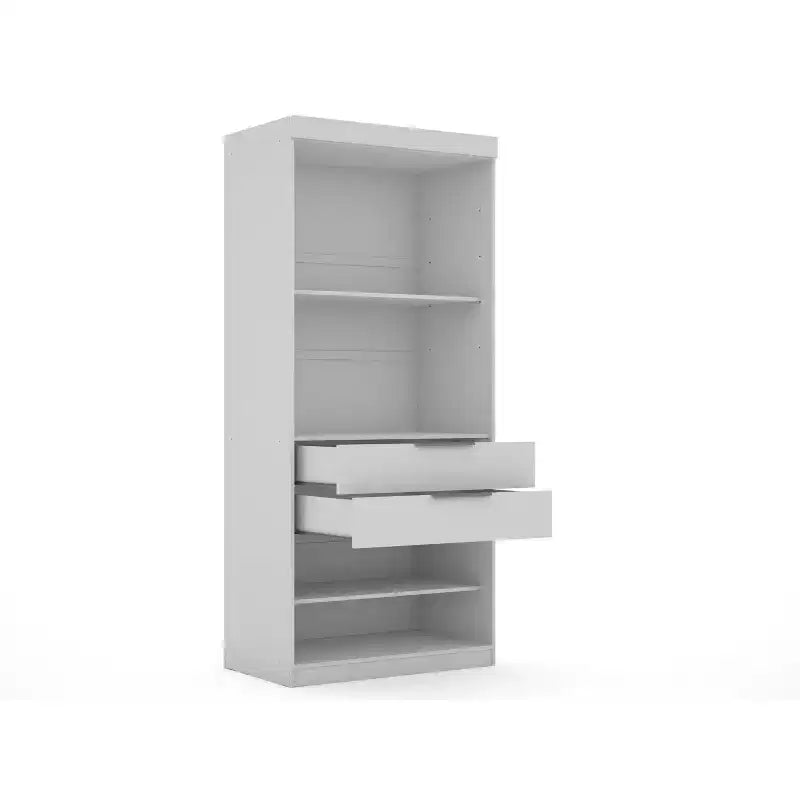 Set of 2 Mulberry 2.0 Wardrobe Closet White - Manhattan Comfort: Bedroom Storage, Hanging Rods, Modern Design – Image 4