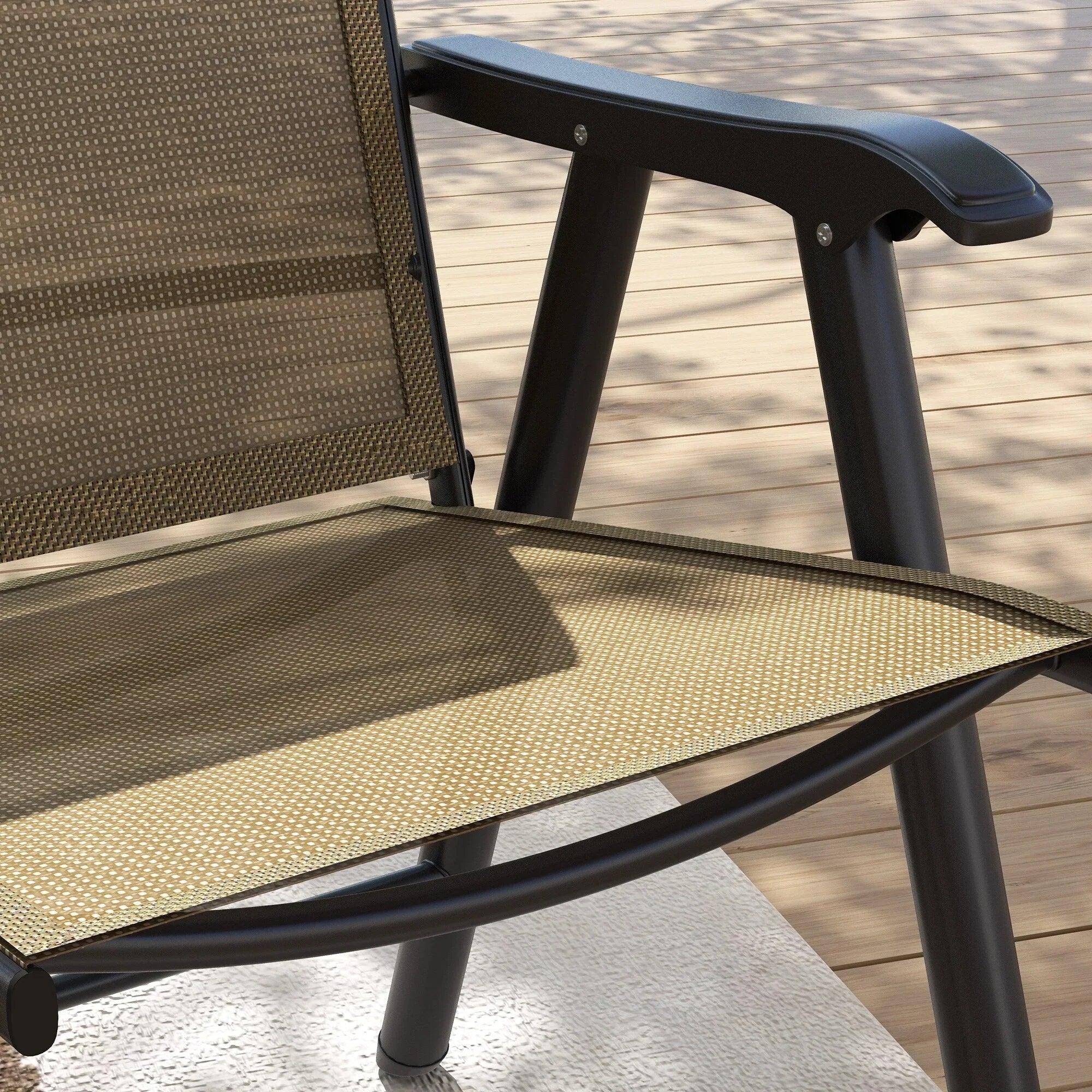 Outsunny 4-piece Folding Patio Chair Set with a Simple & Chic Design, Comfortable for the Deck, Garden, Yard & Travel – Image 29