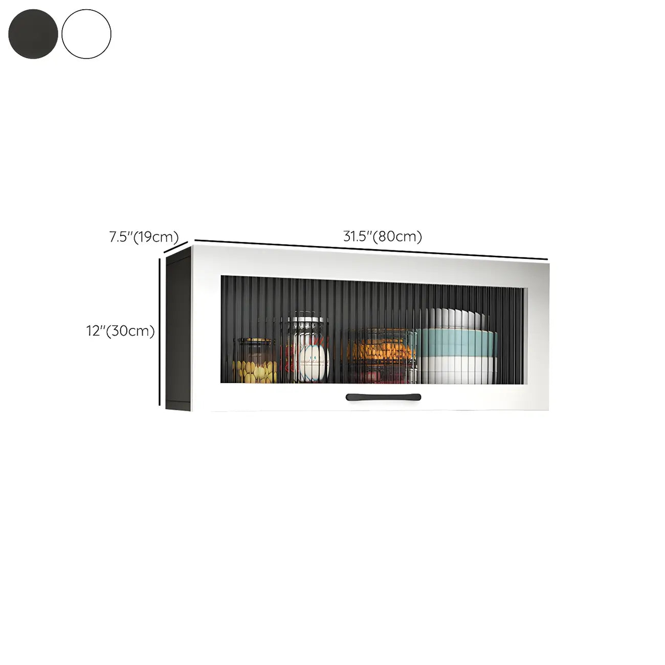 Kitchen White Wood Wall-Mounted Storage China Cabinets – Image 58