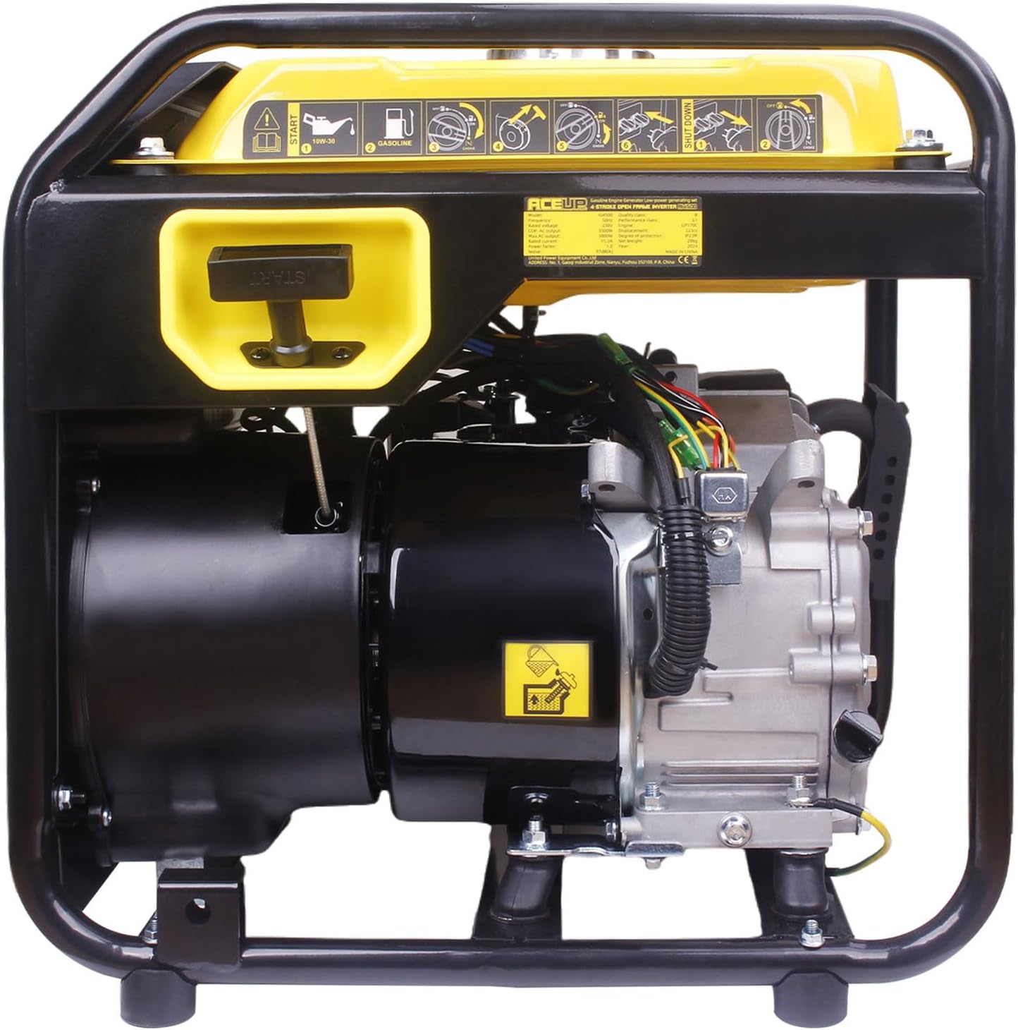 Aceup Energy Groupe électrogène à inverseur 3800W avec générateur à essence 230V 12V pour pannes de courant et chantiers de construction Affichage intelligent 4 temps – Image 6