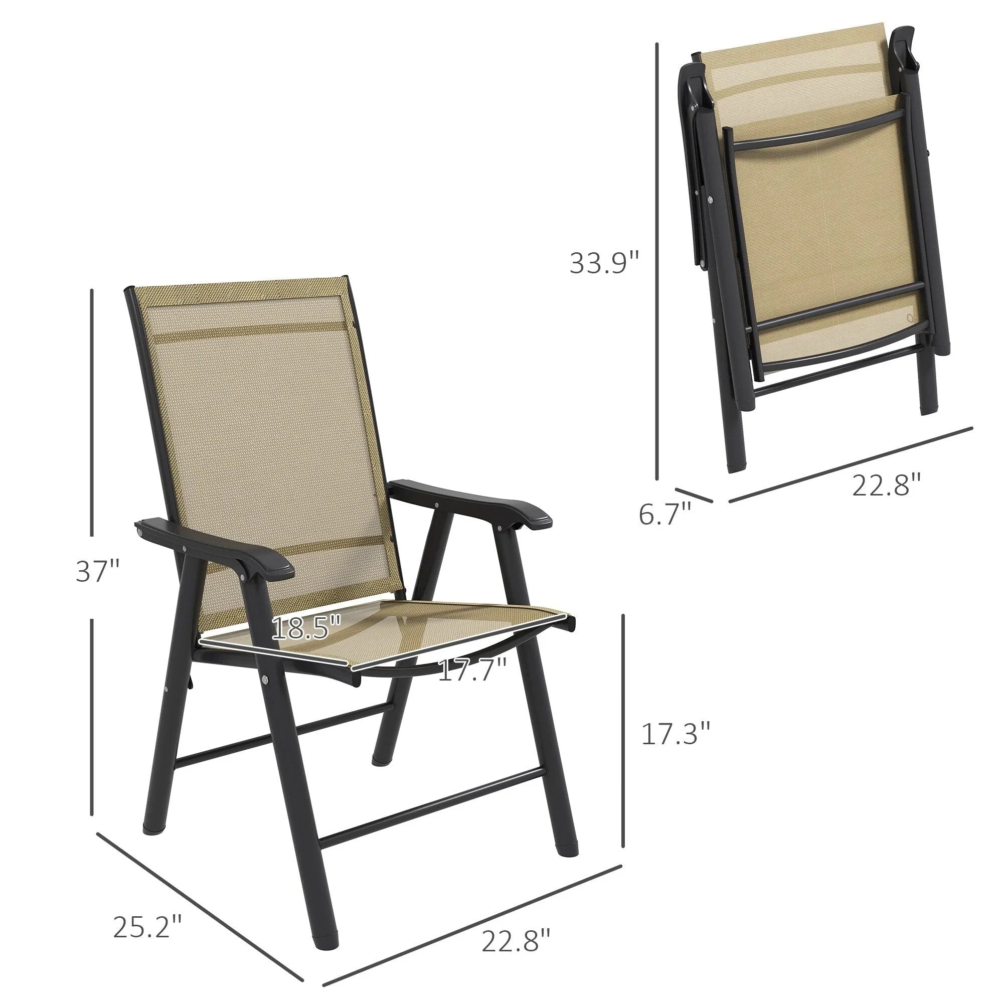 Outsunny 4-piece Folding Patio Chair Set with a Simple & Chic Design, Comfortable for the Deck, Garden, Yard & Travel – Image 26