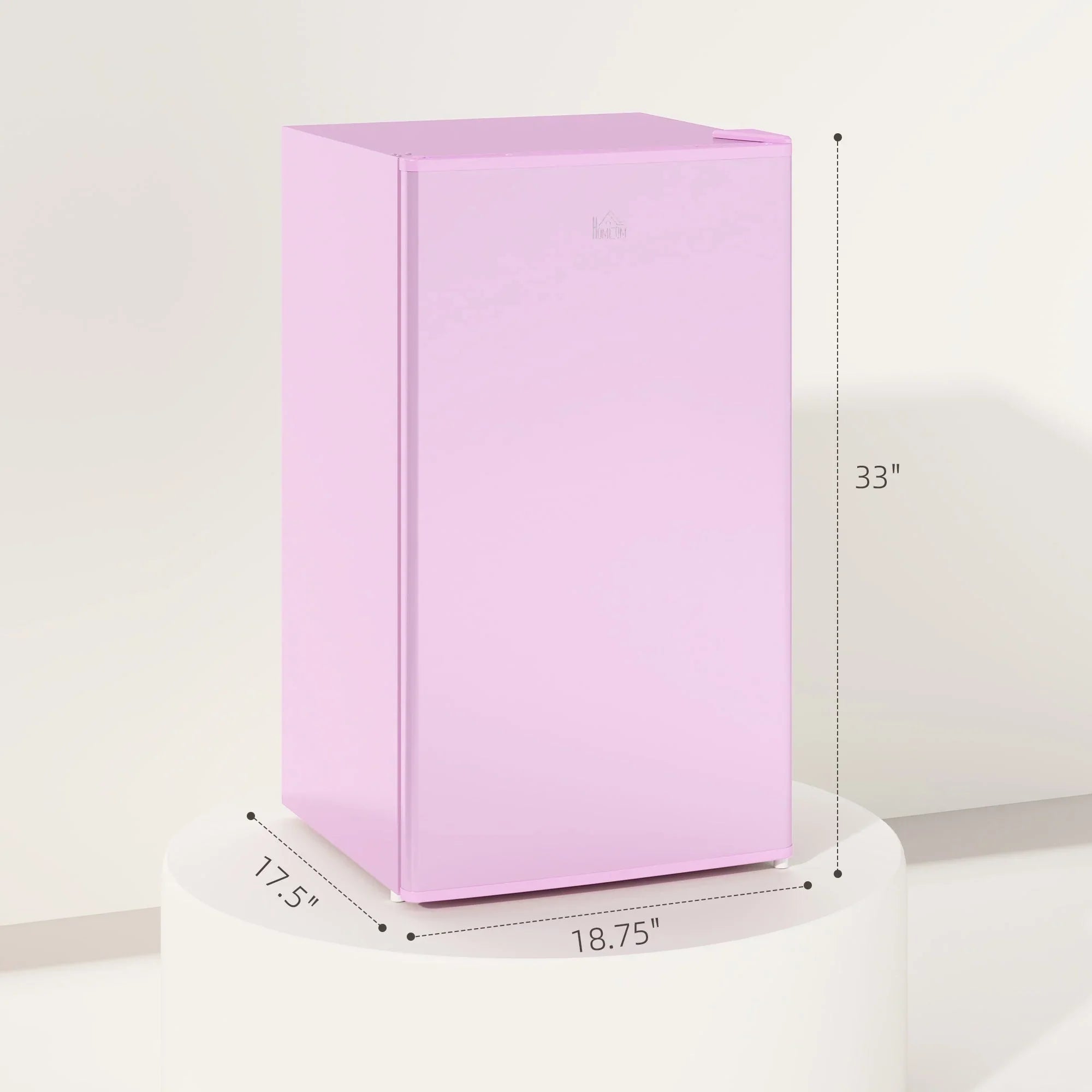 HOMCOM 3.2 Cu.Ft Mini Fridge with Freezer, Single Door Compact Refrigerator with Adjustable Thermostat for Bedroom – Image 18