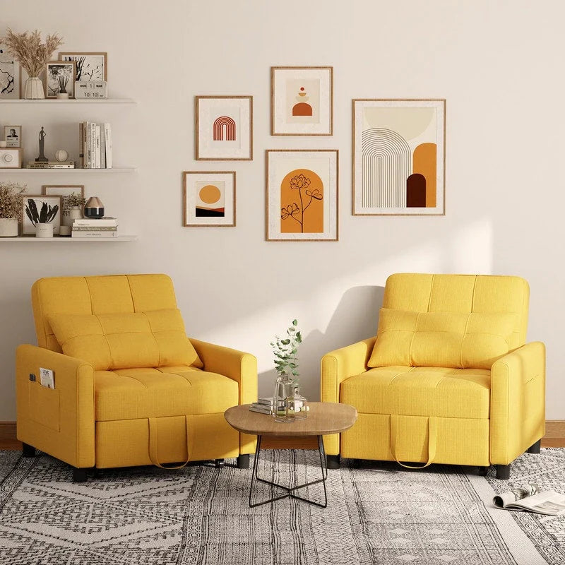 3-in-1 Adjustable Sleeper Sofa Bed, Pull Out Chair Sofa, Convertible Folding Bed for Living Room – Image 22