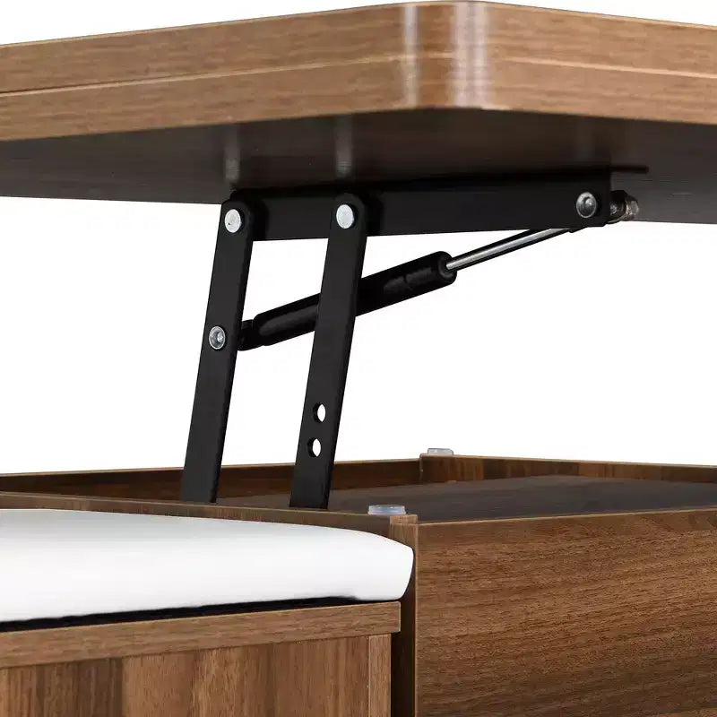 Zeus & Ruta Multi-Function Modern Lift-Top Coffee Table with Hidden Storage, 4 Stools and Casters, Perfect for Modern Living Spaces – Image 46