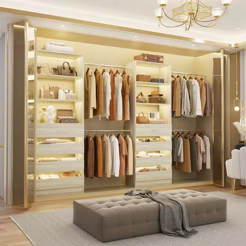 Besiost Closet System with 8 Wooden Drawers and 4 Hanging Rods – Image 5