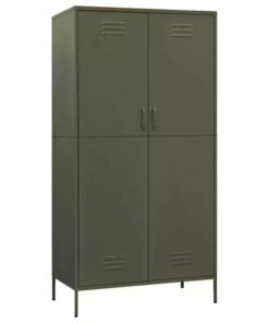 vidaXL Wardrobe Olive Green 35.4x19.7x70.9 Steel