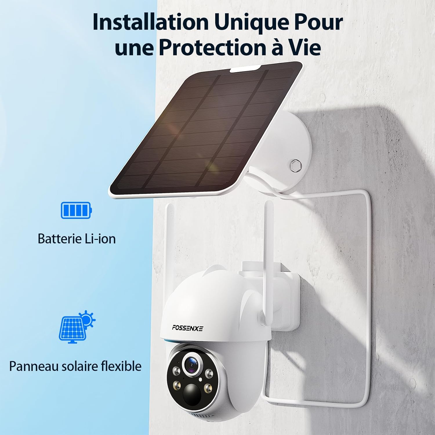 2K Camera Surveillance WiFi Exterieure Solaire, Kit 4 Caméras avec Homebase, Zéro Frais, PTZ 360°, Stockage Local 64G, 4MP Caméra sans Fil avec Détection Mouvement PIR, Vision Nocturne – Image 5