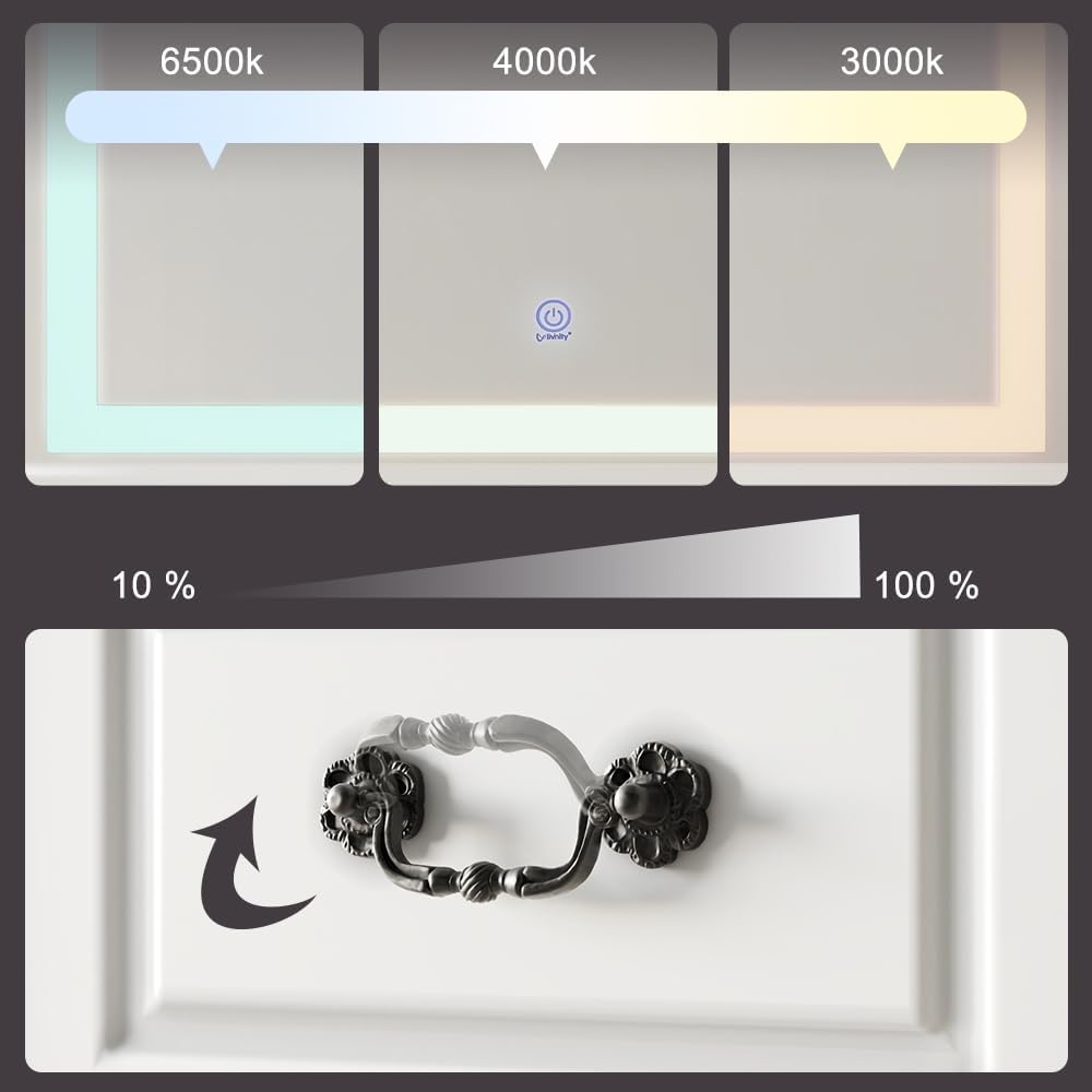 Vicco Coiffeuse Belle, Blanc, 120cm avec éclairage LED à intensité Variable – Image 5
