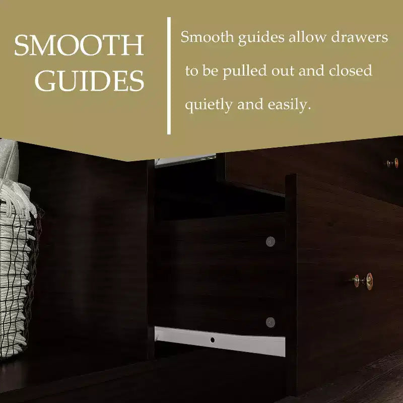 Hitow Armoire 2-Large Drawer Center Hanging Area with Mirror Minimalist Style – Image 10