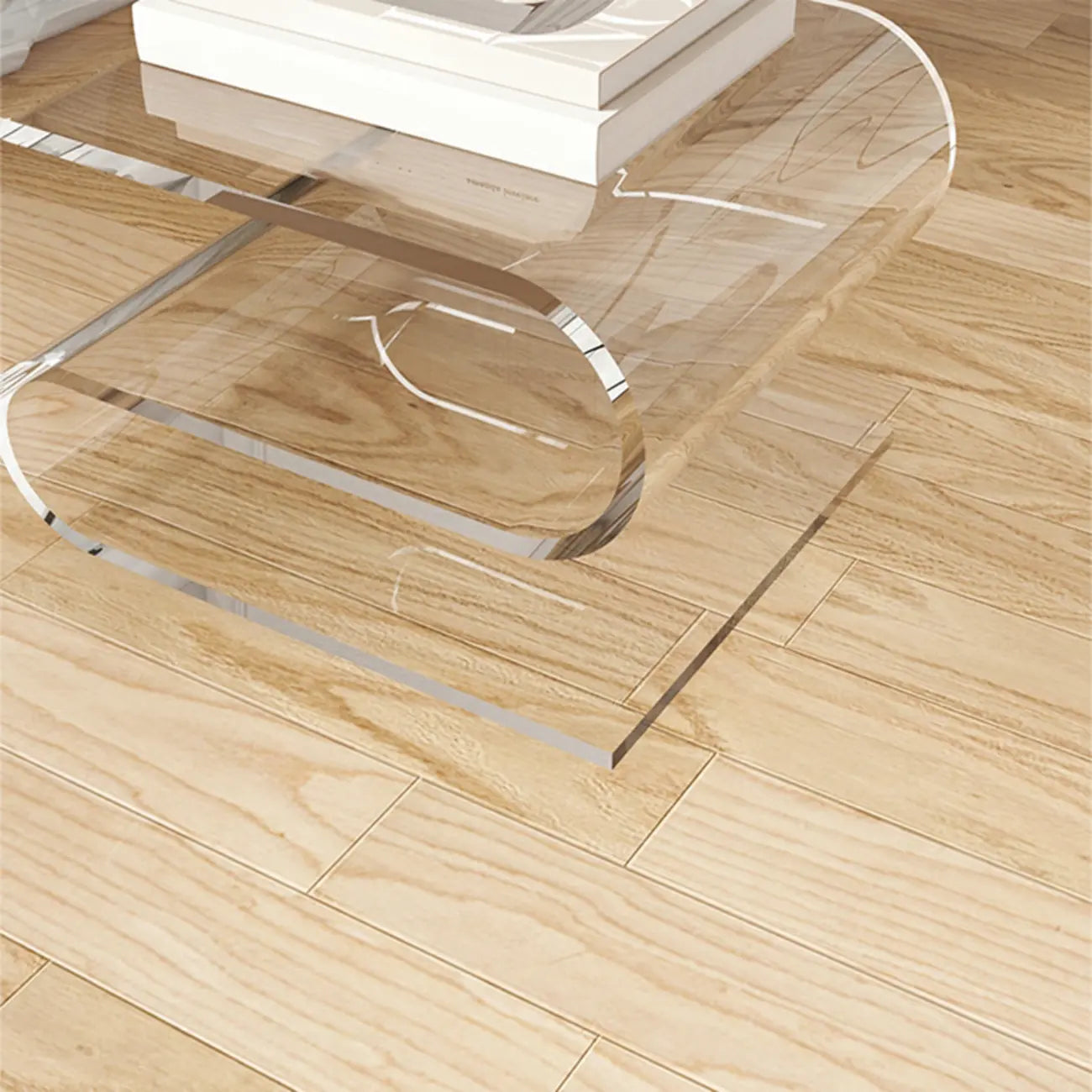 Contemporary Acrylic S-Shaped Side Table with Storage – Image 15