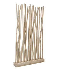 JONATHAN Y Tranquil 39W x 68H Coastal Bohemian Handcrafted Teak Branch Single Panel Room Divider