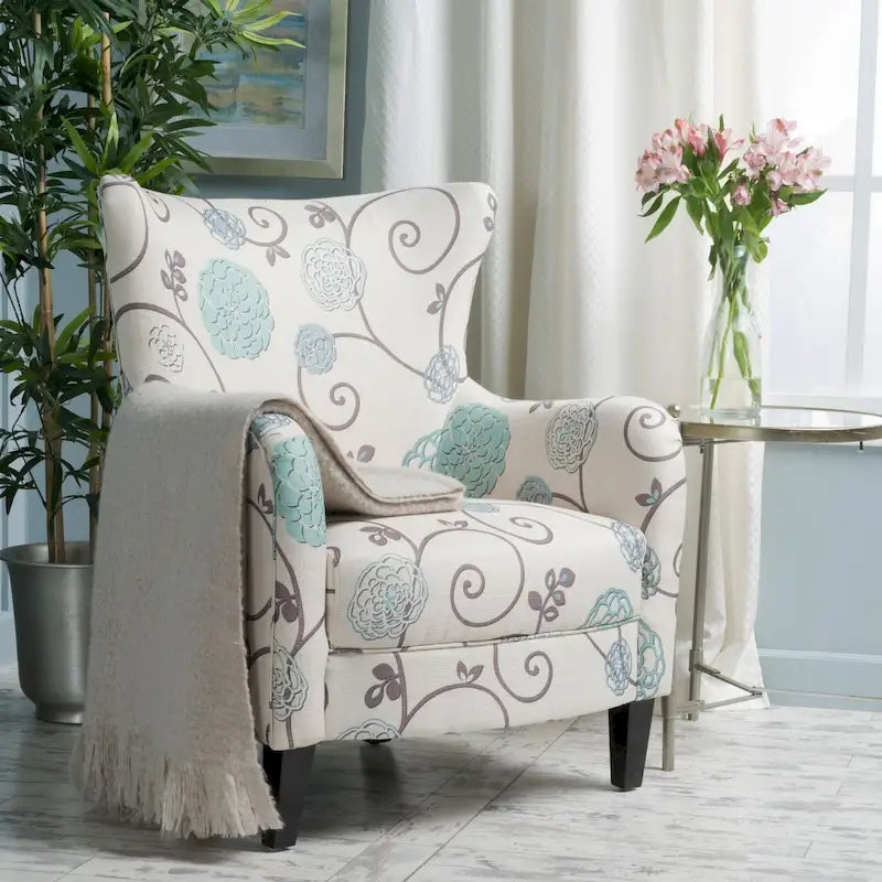 Modern Retro 30.25 High Back Upholstered Arm Chair with Wood Legs for Living Room – Image 34