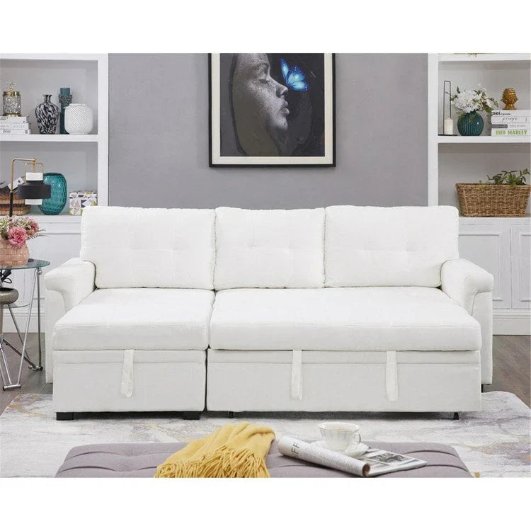 Convertible Reversible Sectional Sofa with Pull-Out Sleeper Bed, Hidden Storage Chaise, and Durable Legs – Image 63