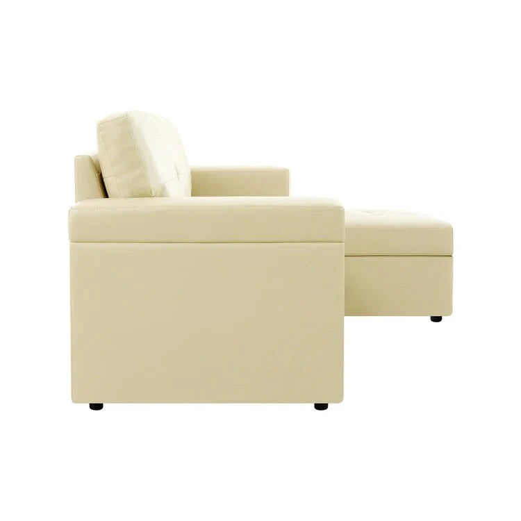 Convertible Reversible Sectional Sofa with Pull-Out Sleeper Bed, Hidden Storage Chaise, and Durable Legs – Image 140