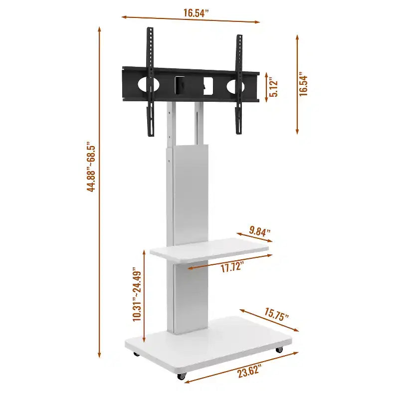 TV Stand for 32-75 TVs, Adjustable Height Mobile TV Cart with Drawer and Wheels for Living Room, Bedroom, Offices -ModernLuxe – Image 33
