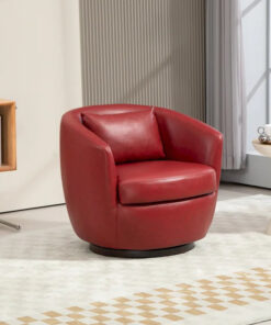 Alternative view of Upholstered Swivel Barrel Armchair with Storage Modern Living Room Side Chair for Bedroom/Office/Reading Spaces