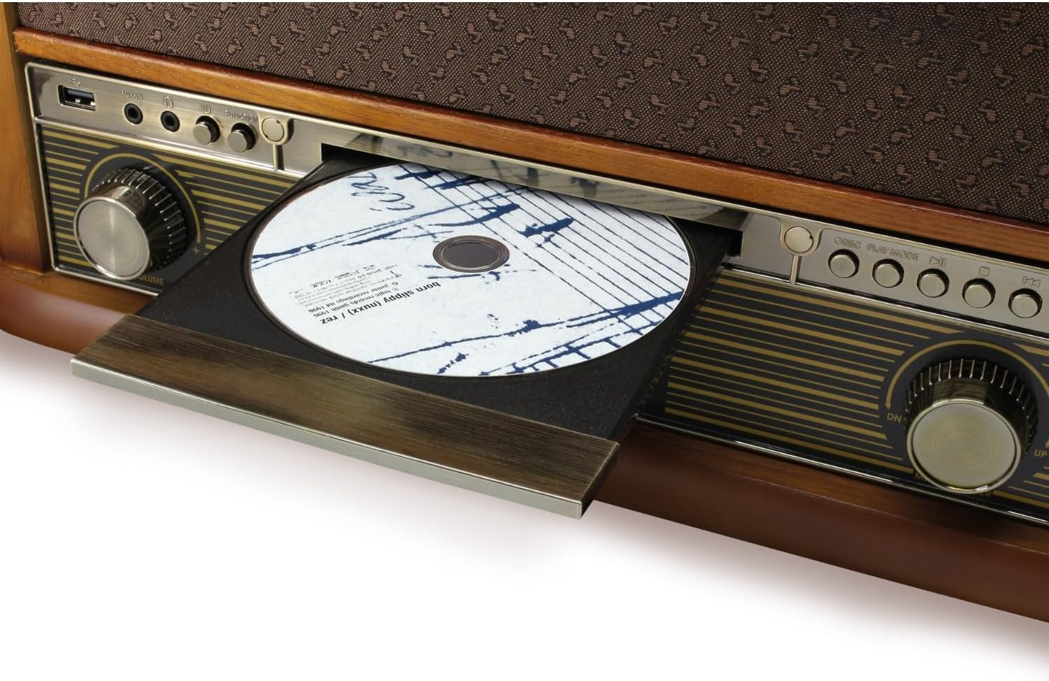 Soundmaster NR566BR Chaîne Hi-FI Nostalgie 7 en 1 Platine Vinyle Audio Technica Cellule magnétique | Radio numérique Dab+ | CD-MP3 | USB | Cassette | Bluetooth | Fonction de numérisation | égaliseur – Image 4