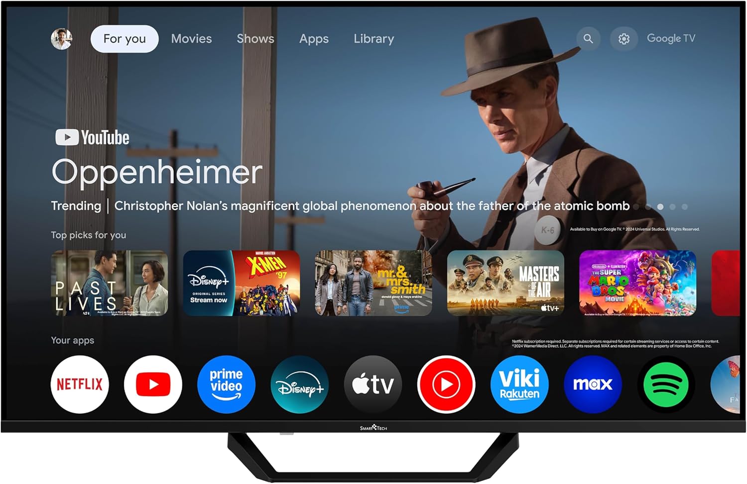 Smart Tech QLED 43QG06V2 Téléviseur Google TV HDR avec résolution 4K UHD, Bluetooth et Triple Tuner, Smart TV 43QG06V2 (2026) – Image 2
