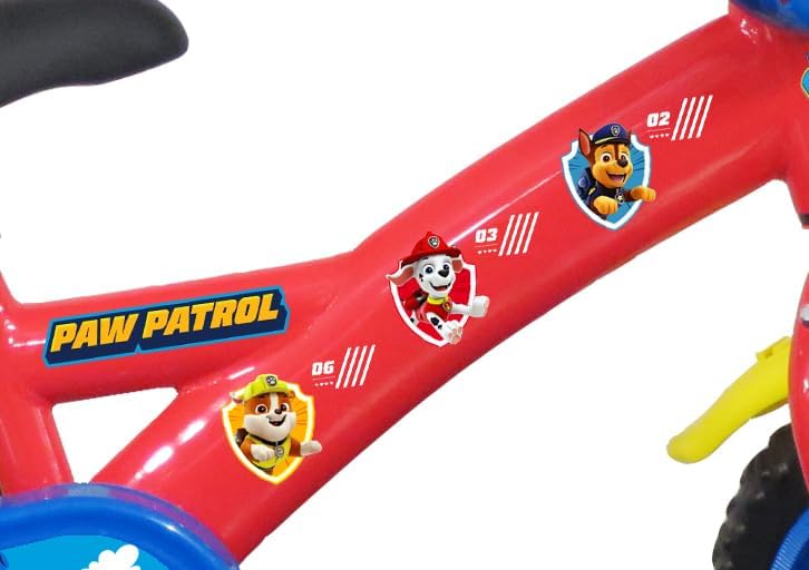 Vélo 12'' Pat Patrouille équipé de 1 Frein, Plaque Avant décorative, Garde boues, Carter et stabilisateurs. – Image 3