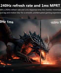Alternative view of Z-Edge Ecran Pc Gamer Incurvé 32'' 240 Hz, 1ms, FreeSync, 1080P, Moniteur Gaming Lunette Ultra Fine, 1500R VA, Inclinaison Réglable, 2*HDMI2.0 & 2*DP1.4, RGB Lumière Respiratoire (Câble HDMI Inclus)