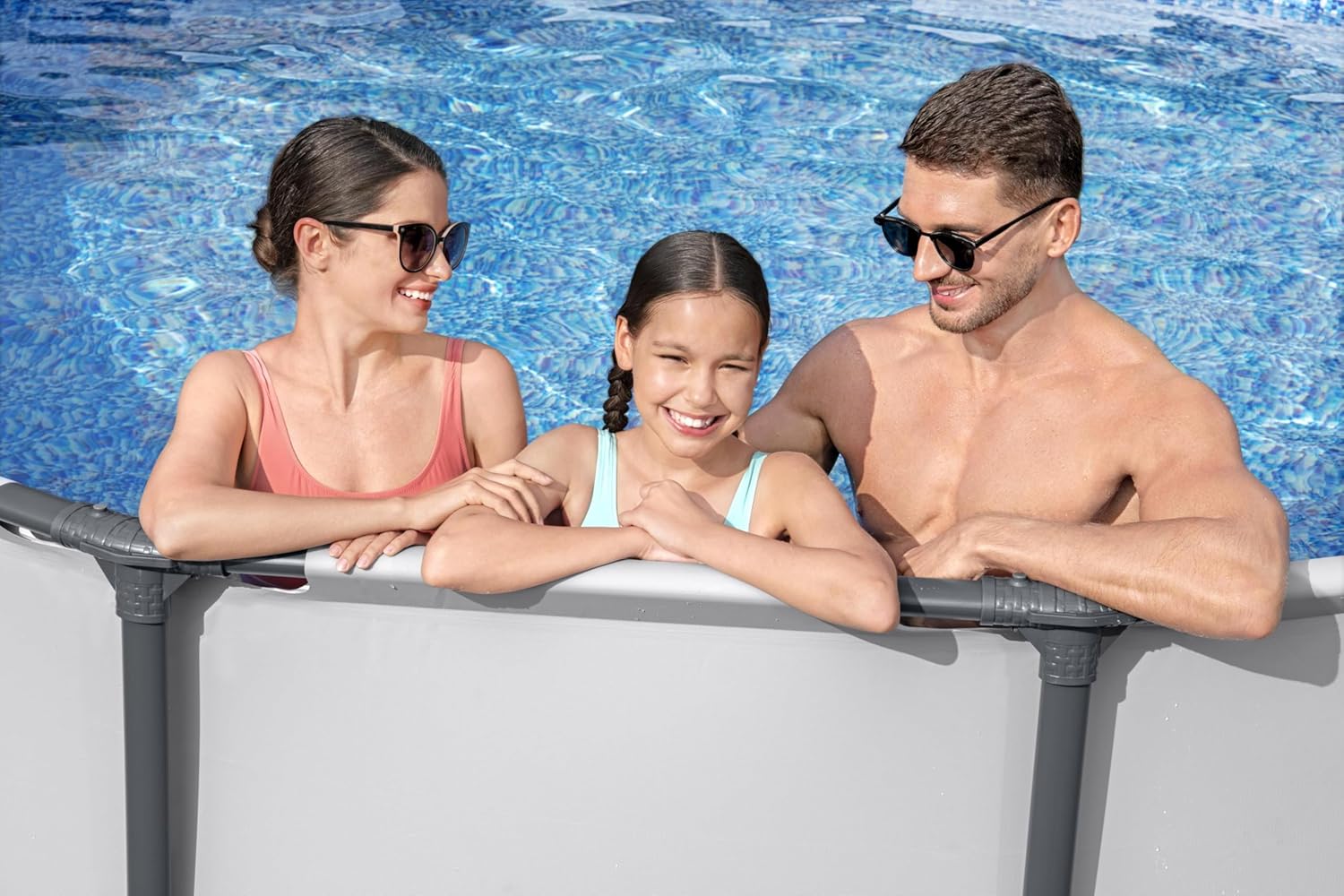Bestway Steel Pro Max Frame Kit Piscine avec Pompe à Filtre Ø 305 x 76 cm, Gris Clair, Rond – Image 7
