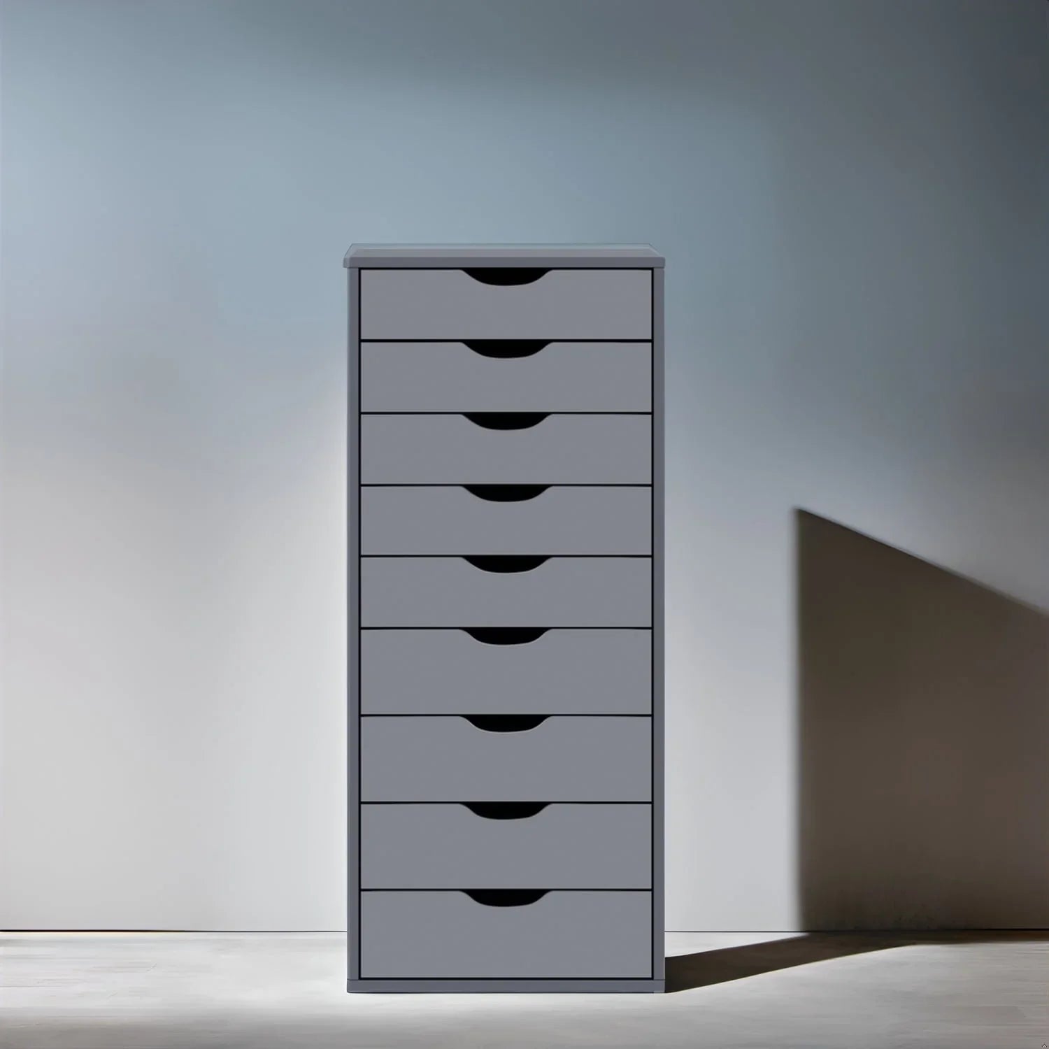 Narrow Wooden 9-Drawer Cabinet with Smooth-Glide Drawers and Top Storage Shelf – Image 11