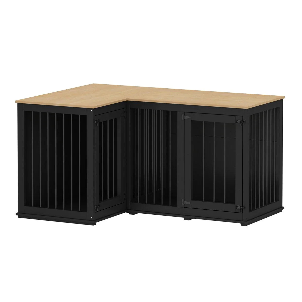 Large Corner Dog Crate Furniture for 2 Dogs, L Shape Dog Crate Cage - 58.7X41.1 – Image 33