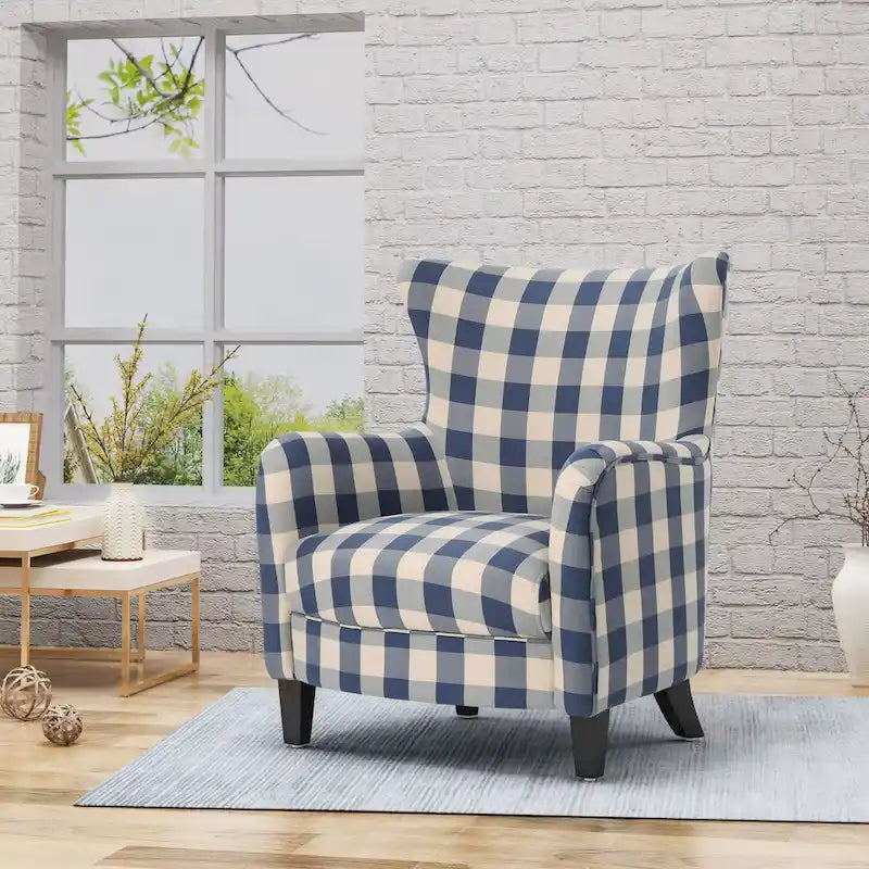 Modern Retro 30.25 High Back Upholstered Arm Chair with Wood Legs for Living Room – Image 16